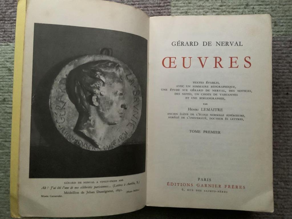 [USED] Gerard Nerval "Collected Works Volume 1" French original, Classical Garnier edition