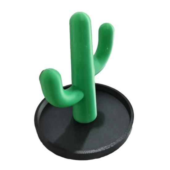 3D Printed Cactus Jewelry Holder, Desktop Jewelry Organizer, Jewelry Display Rack with Cute Pink Flower Design for Rings Earrings Bracelets Necklace,