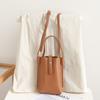IELGY Mini Portable Bucket Bag Retro Texture Soft Leather Shoulder Mobile Phone Bag Portable Shopping Crossbody