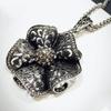 Retro Rhinestone Hollow Flower Pendant Women Necklace Sweater Chain Jewelry Gift
