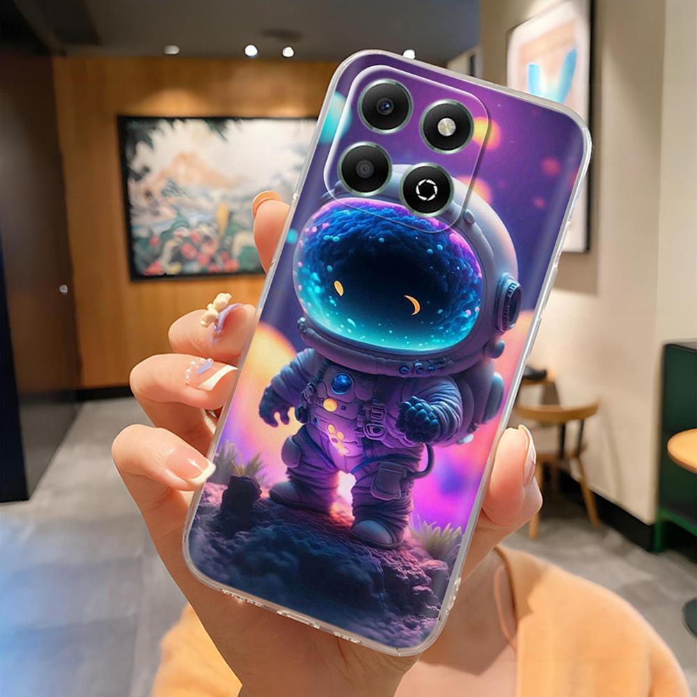 Honor X6B Kılıfı Sevimli Panda Şeffaf Arka Kapak Honor X6b JDY-LX1 JDY-LX2 İçin Şeffaf Silikon Tam Kapsama Telefon Kılıfı Coque