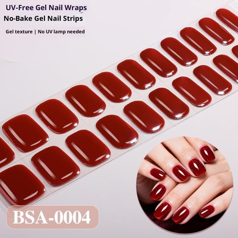 Europäischer und Amerikanischer Stil Einfarbige Nagelsticker UV-freie Gel-Nagelfolien Kein Backen Gel-Nagelsticker