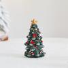 Miniature Desktop Christmas Tree Resin Festive Decor Holiday Gift Set for Xmas Party Home Tabletop Decoration Photo Background