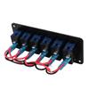 6 Gang Waterproof Toggle Switch Panel DC12V to 24V 3PIN Blue Background Light 30A Pre Wired for RV Yacht Car