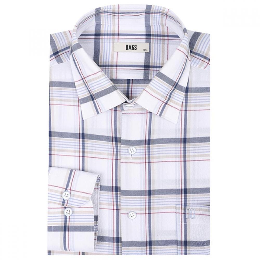 Daks 26th Ss No Care Seersucker Medium Check Regular Fit Shirt Dms3shcl121a1 DMS3SHCL121-A1/95