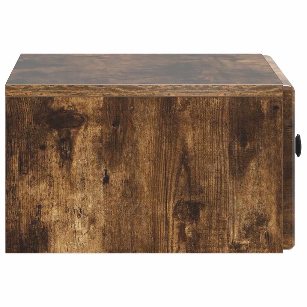 Wall Mounted Nightstand Smoked Oak 49 x 34.5 x 20 cm