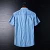 Foreign Trade Short Sleeve Japanese Tencel Denim Shirt