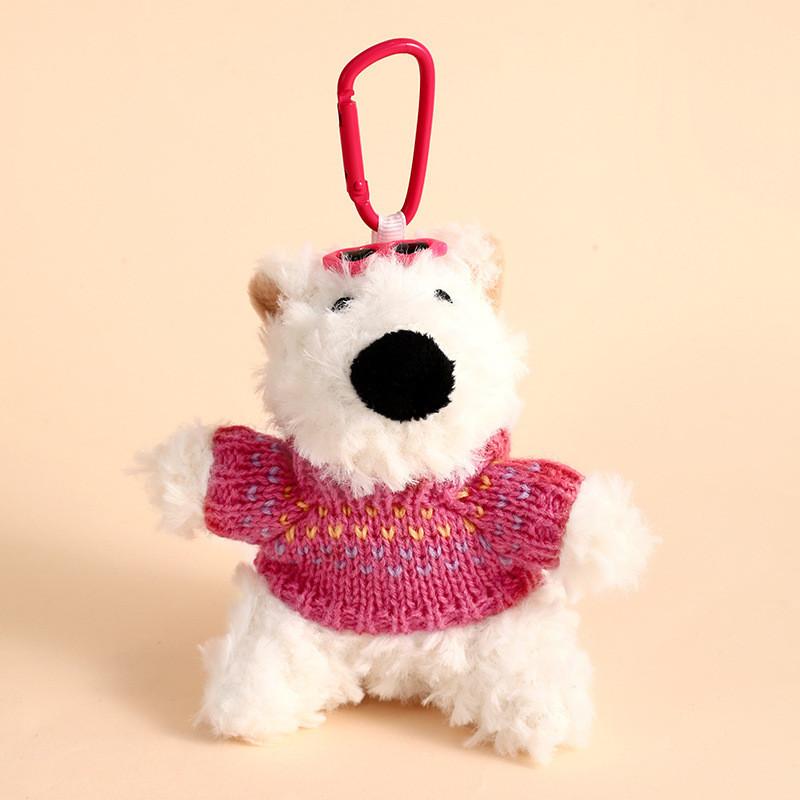 West Highland Terrier Pendant Plush Toy Puppy Car Keychain Dog Doll Accessories
