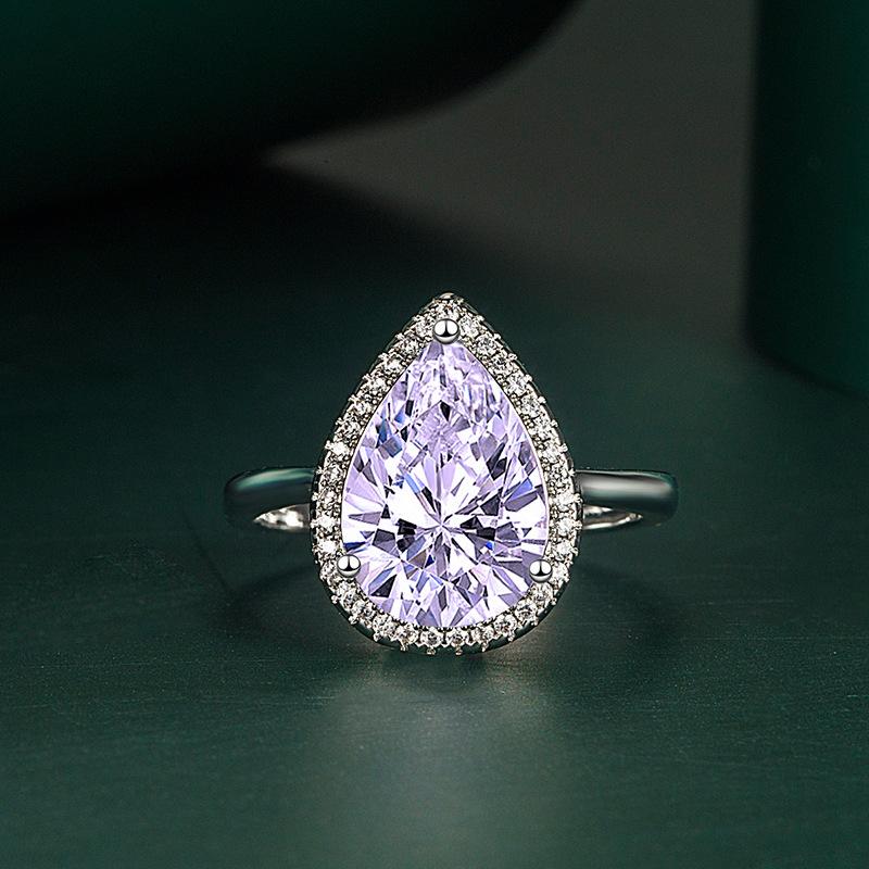 Sace Gems Klassisk kopparlegering Zirkon Ring Dam Smycken Bröllopslöfte Party Present