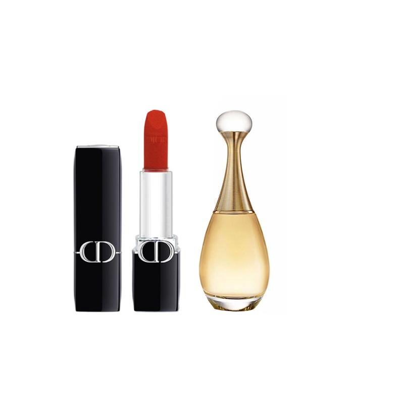 DIOR Perfume Vibrant Blue Gold Lipstick Sample Makeup Trial Set Velvet Satin Brightening Color Lasting #velvet777+trueme women s perfume 5ml синий