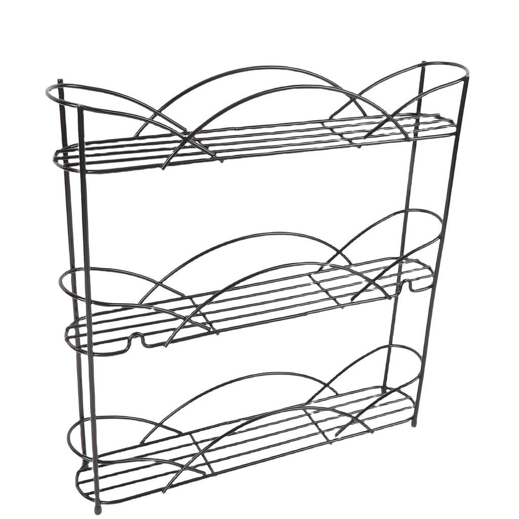 Seasonings Rack 3 Tier Metal Seasonings Organizer with Anti Slip Rubber Foot Pads for Kitchen Countertop