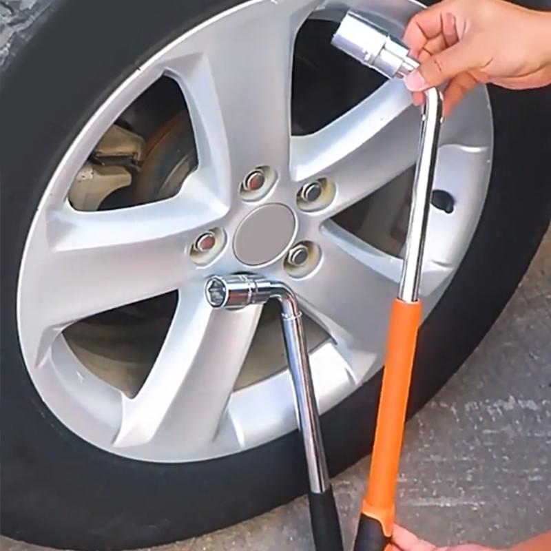 Multiple Size Extendable L Wrench Socket for Wheel Tires with Comfortable Grip Handle Auto Enthusiasts Car Maintenance