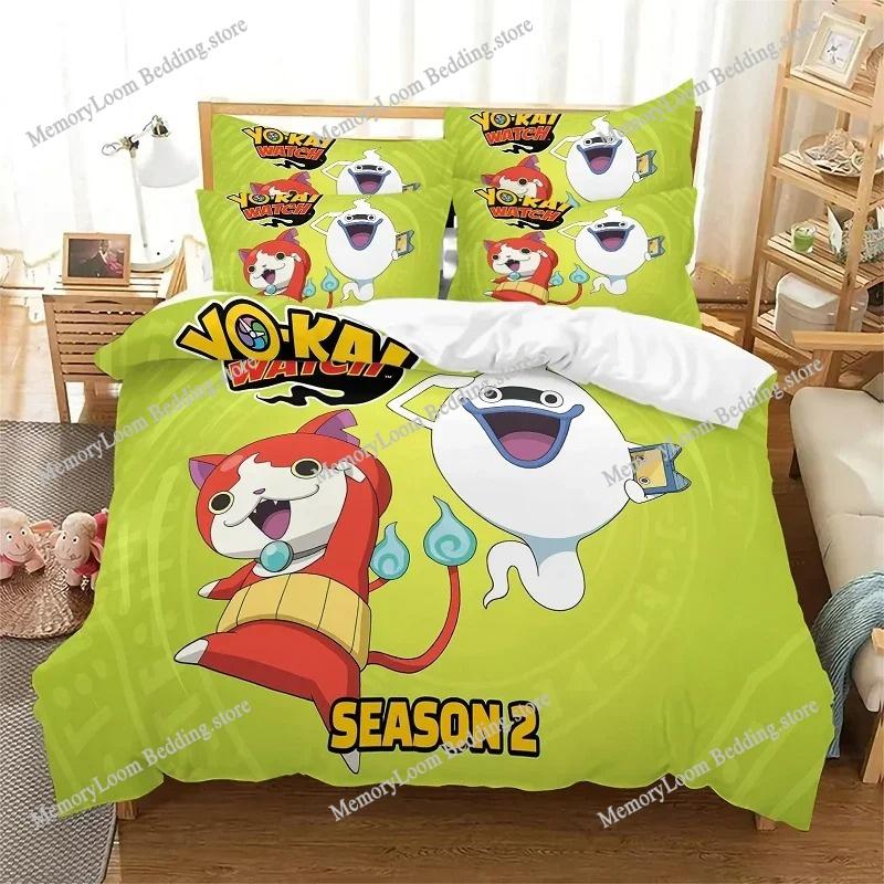 Game Cool Yo-Kai Watch Bedding Set Boys Girls Twin/Queen/King Size Duvet Cover Pillowcase Bed Kids Adult Cozy Soft Home Textile