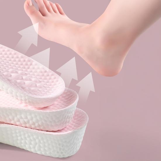Inner Heightening Insole Anti-Odor Breathable Sweat-Absorbent Shoe Lifts Invisible Increase Height Insoles for Sneakers Canvas Shoes