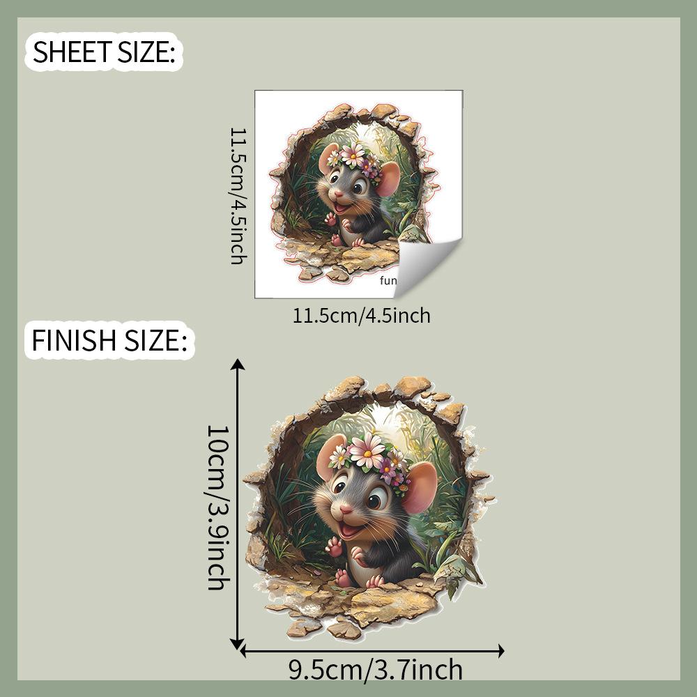 

Милые мультяшные комбинированные мышиные норки можно свободно наклеивать на кухонные наклейки для лестницы и наклейки на стену для украшения дома 11.5*11.5CM/fun-s29