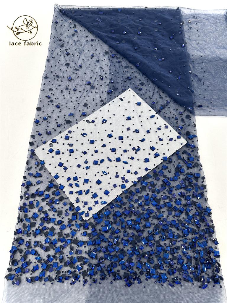 African Heavy Stones Lace Fabric 2025 High Quality for Women Nigerian French Stones Tulle Lace Fabric Wedding Party Dress Sewing
