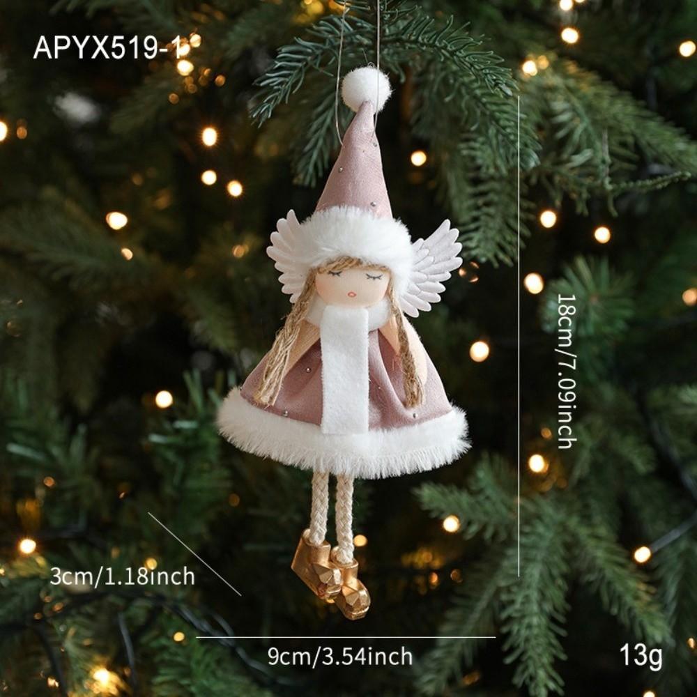 Cute Angel Girl Doll Ornaments Fabric Animal Pendants Christmas Gift Doll Decorations Christmas Tree Hanging Ornaments