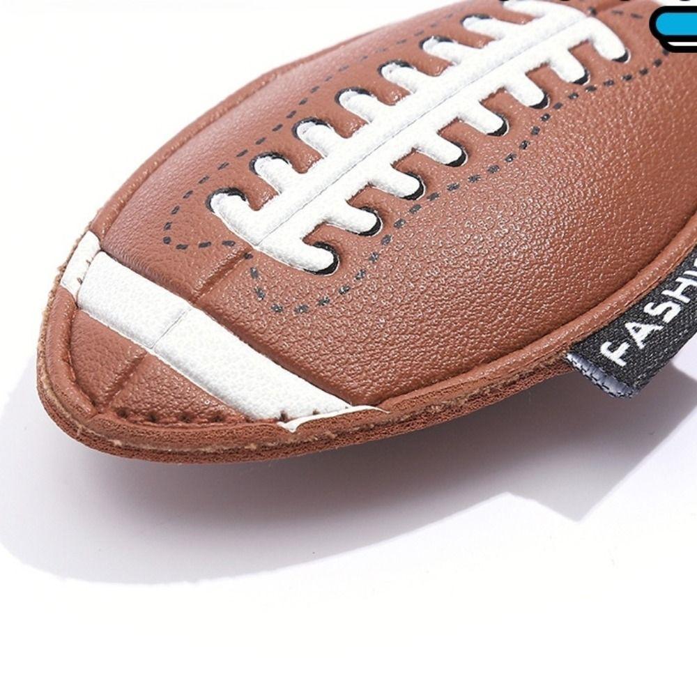 Cartoon 3D Rugby Football Pendant Volleyball Car Key Ring Personality Ball Leather Keychain  Gift