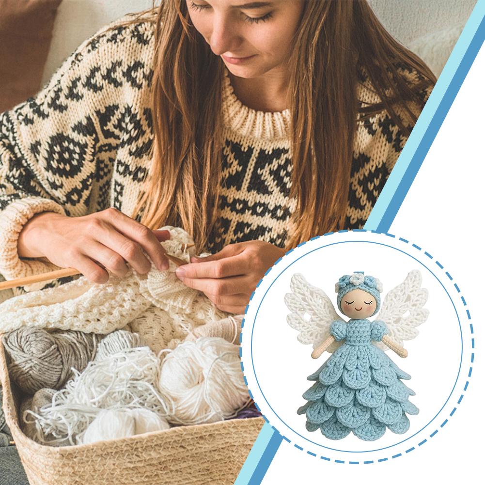 NEW DIY Crochet Angel Ornament Kit Handmade Crochet Materials Angel Ornament Set DIY Material Christmas Tree Hanging Crocheting