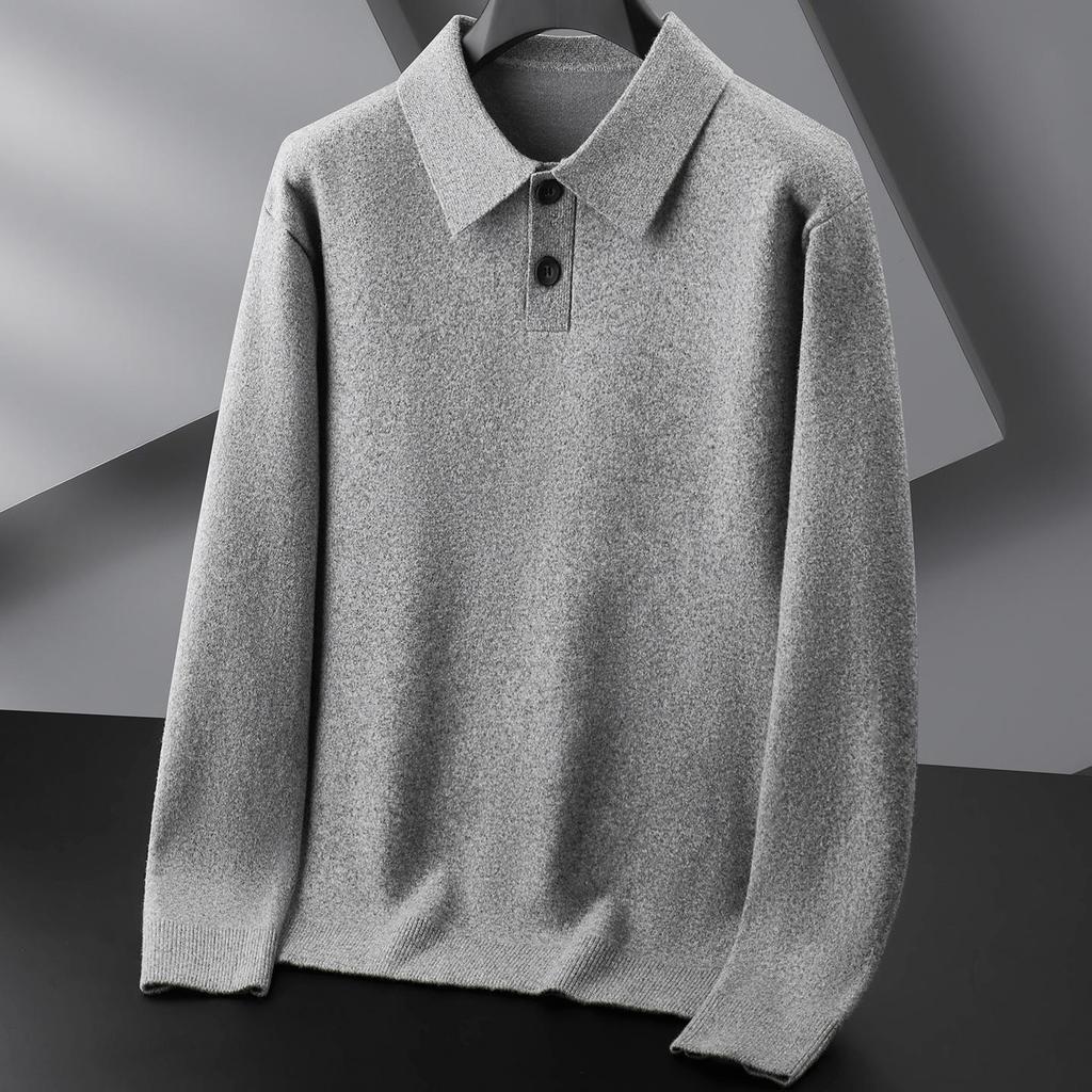 Fat Brother 2025 Plus Size Men's Polo Collar Fleece Knitwear - Thick Winter Woolen Layer