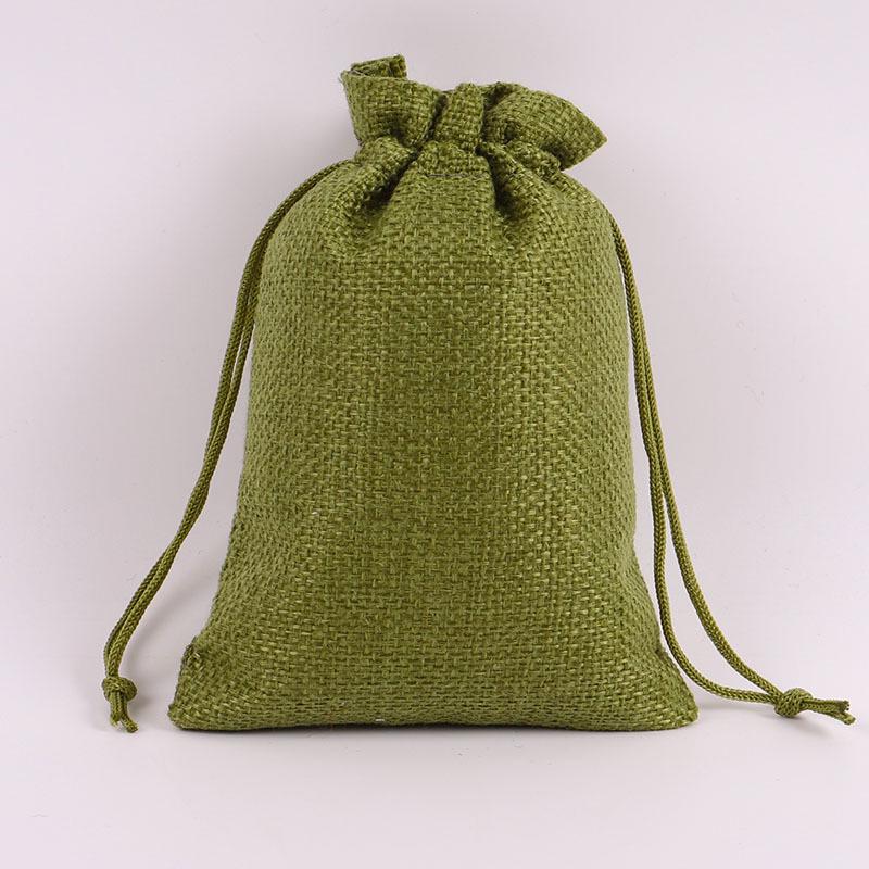 Drawstring Linen Jewelry Gift Bag - Composite Linen Storage Bag Available