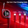 Car Quick Charger Micro USB Type-C 3-in-1 Fast Charging Cable For Lexus RX300 IS200 IS250 ES350 Ct200h UX250h NX300h RX350 LS