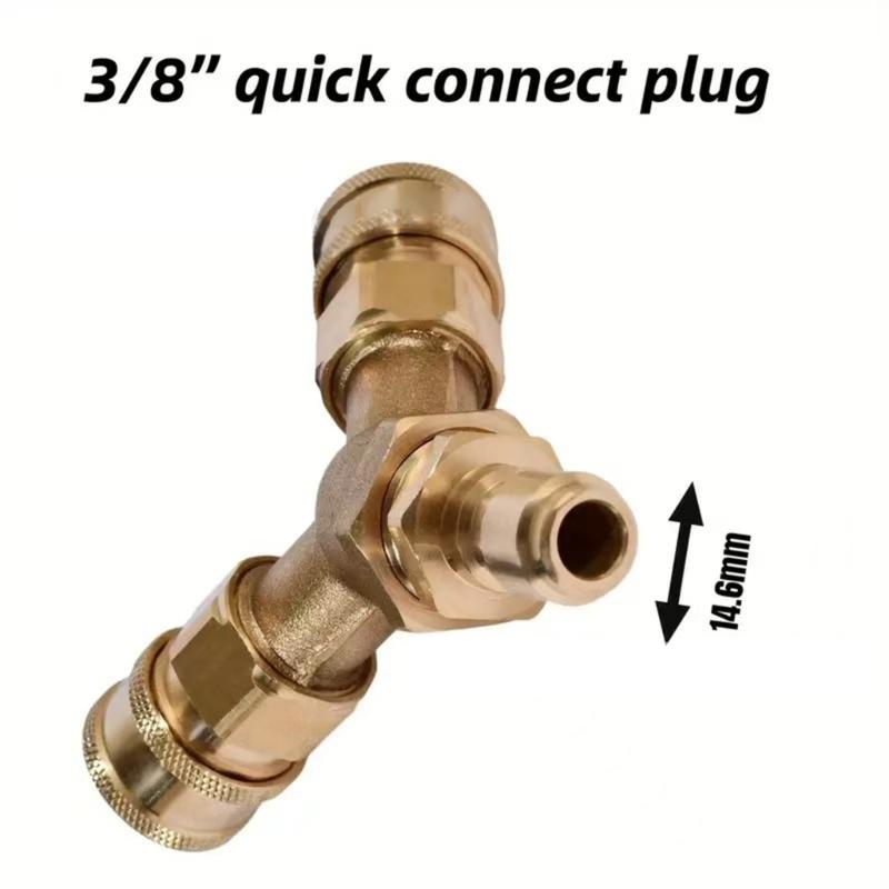 Triple Spliter Adapter With 3/8inch Quick Release Connector Adapter Splitter Coupler Connector For High Pressure Washer