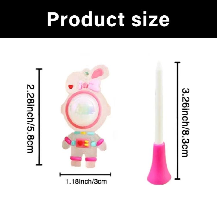 Durability Silicones Golf Ball Marker Tees Golf Tees Flashing Light Cartoon Golf Tees for Secure Outdoor Game