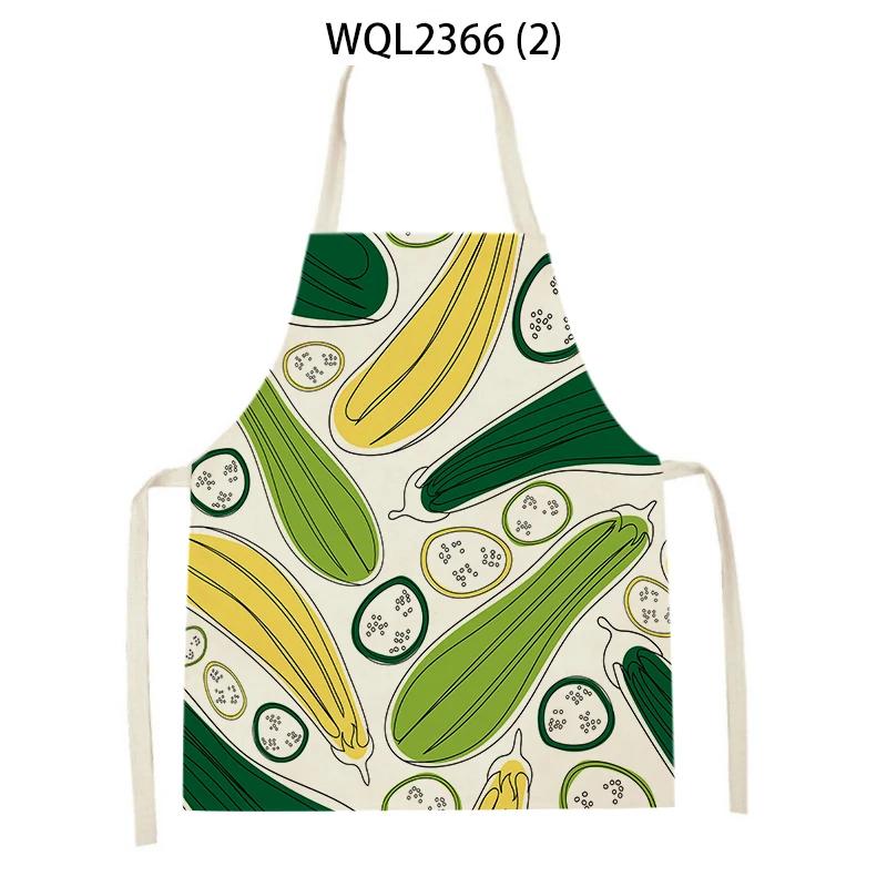 Vegetable Sleeveless Aprons Onion Carrot Printed Kitchen Apron Women Men Baking Waist Bib Home Cooking Brief Sleeveless Pinafore