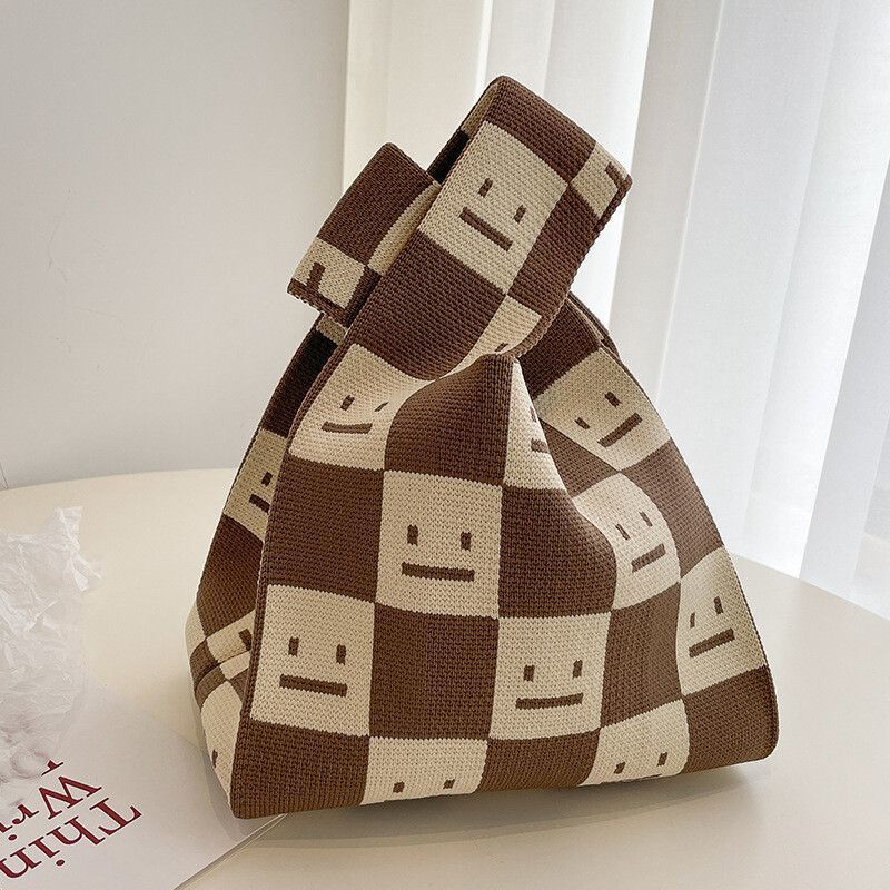 Сумка-тоут Женская вязаная шерстяная сумка-ведро Легкая сумка через плечо с баской — фото 13