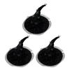 Elegant Curved Brimmed Witch Hat With 3D Butterfly Decoration Halloween Cosplay Accessory Multiple Colors