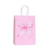 12Pcs Party Supplies Sweet Gift Packing Bag Pink Bow Portable Candy Cookie Bags Paper Reusable Present Wrap Bag Wedding Party