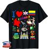 I Love Colombia Hand Drawn Colombian Landmarks, Flag and Map T-Shirt