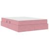 Storage Bed with Mattress Pink 140 x 200 cm Velvet