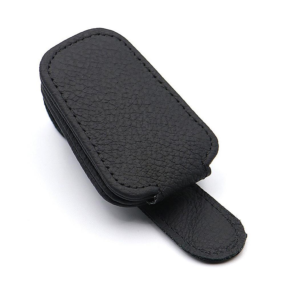 Car Holder Clip PU Leather Sunglasses Ticket Storage Hanger Interior Organization Case Accessories