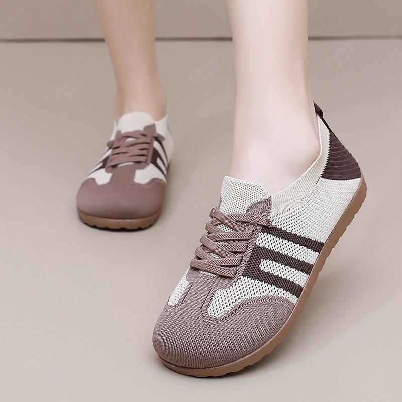 women's shoes summer 2025 casual sneaker Lightweight soft bottom on-slip Net shoes fashion  Nude shoes