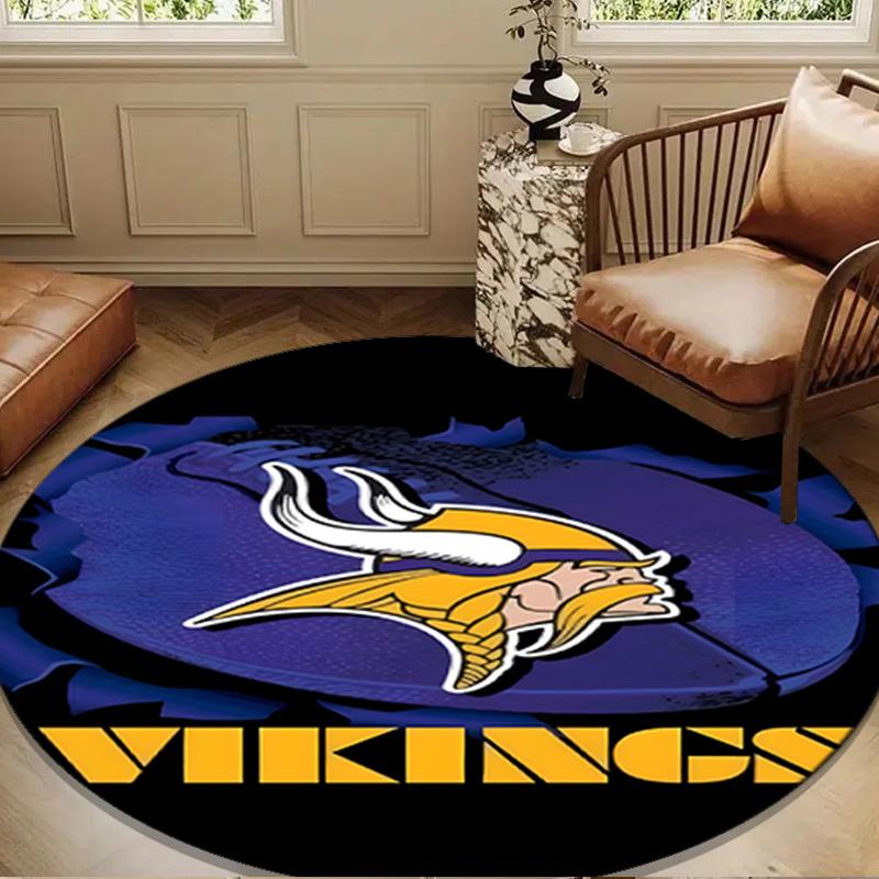 Minnesota Vikings Artwork Round mat, Anti-slip Circle Carpet Chair rug For livingroom,Bedroom, doormat home decor Gift Christmas Gifts