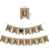 1PC Graduation Party Congrats Linen Banner Sign