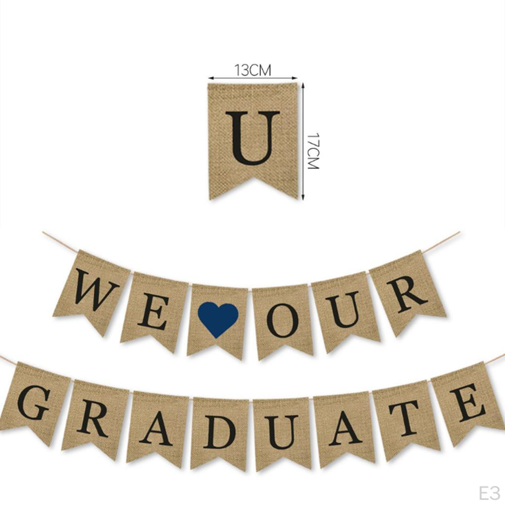 1PC Graduation Party Congrats Linen Banner Sign