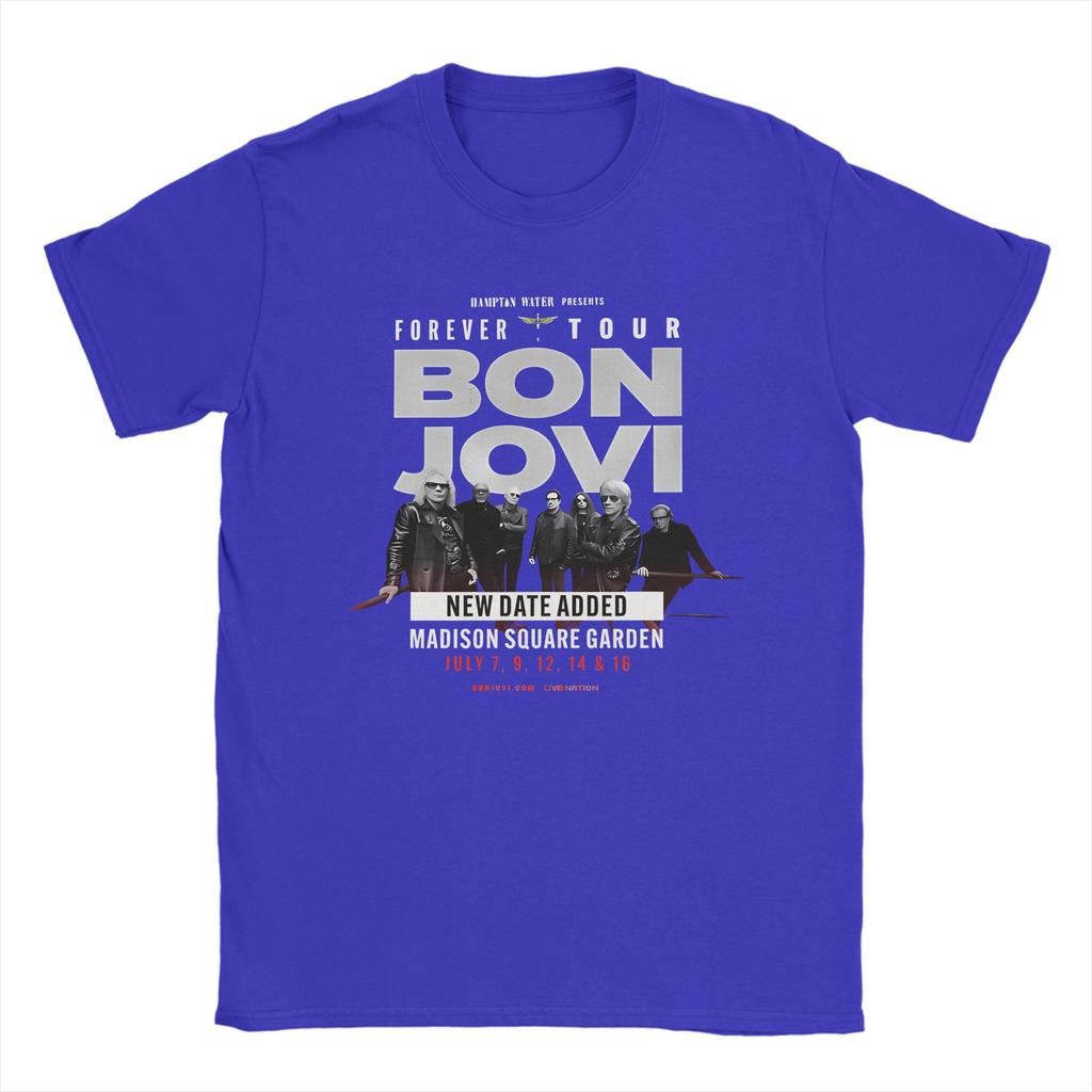 Herren Bon Jovi Forever Tour 2026 Musik T-Shirt Baumwolle Kleidung Humor Kurzarm Rundhals T-Shirt Geschenkidee T-Shirt