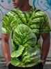 The Interesting Cabbage and Lettuce Pattern Summer 3D Printed Large-sized Men's T-shirt Is Suitable for Daily Wear