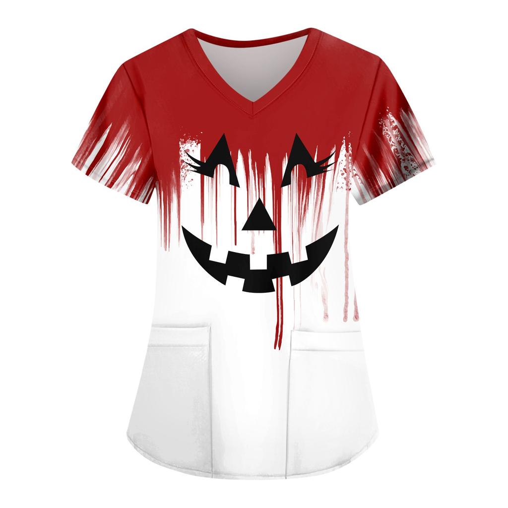 Dámské topy s krátkým rukávem volné topy velké velikosti ležérní topy s výstřihem do V krátký rukáv ležérní letní trička Dámské topy trička Pracovní oblečení