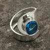 Swiss Blue Topaz Gemstone 925 Sterling Silver Jewelry Handmade Statement Ring RR-2-5