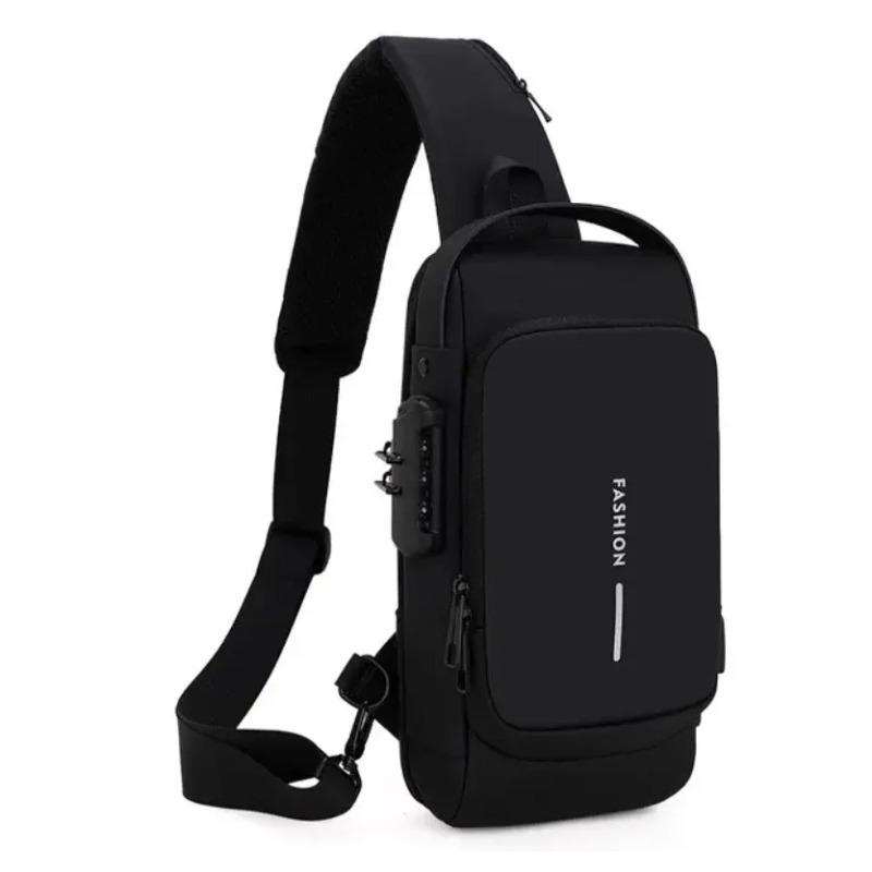Men's Shoulder Bag Multifunction Anti Theft USB Messenger Pack Man Crossbody Cross Body Travel Sling Chest Bags Pack