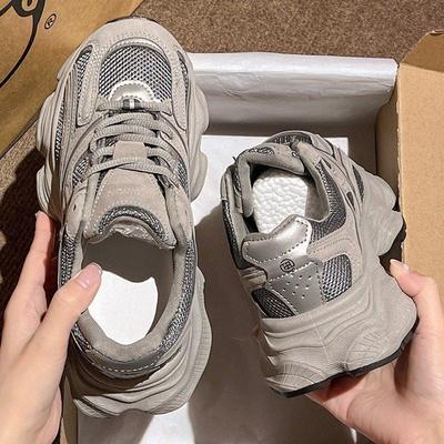 Do Old Small Monster Pops Scarpe Donna Primavera Fondo Spesso Maglia Traspirante Centinaia con Running Casual Sneakers