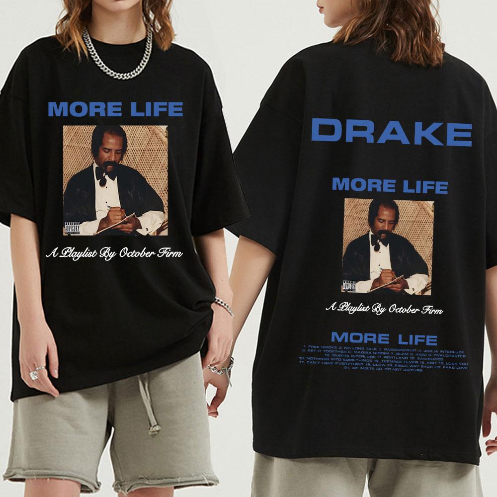 Rapper Drake Tshirt Music Album More Life Graphic Tshirts Unisexs Womens Vintage Gothic Hip Hop Oversized T Shirts Streetwear