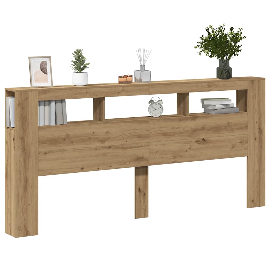 LED Headboard Artisan Oak 220 x 18.5 x 103.5 cm Particleboard