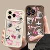 Cherry Bowknots Lips Disco Ball Case For iPhone 17 Pro Max Shockproof Silicone Bumper Cover For iPhone 16 Pro Max Funda iPhone 15 14 13 12 11 16E