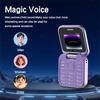 Ny i16 Pro Søt Flipblokk Mobiltelefon Doble SIM-kort 1,77" Skjerm Hurtigtaster Magisk Stemme Svarteliste Mini Boks Mobiltelefon 3,5 mm Jack