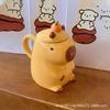 1pc 450ml Cute Capibala Water Cup Dolphin Mug Ceramic Coffee Cup Cartoon Cup Birthday Gift